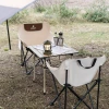 Xanuoduoji outdoor folding table and Chair three-piece Set Portable camping equipment Self-driving tour picnic Egg roll Table set Specification image